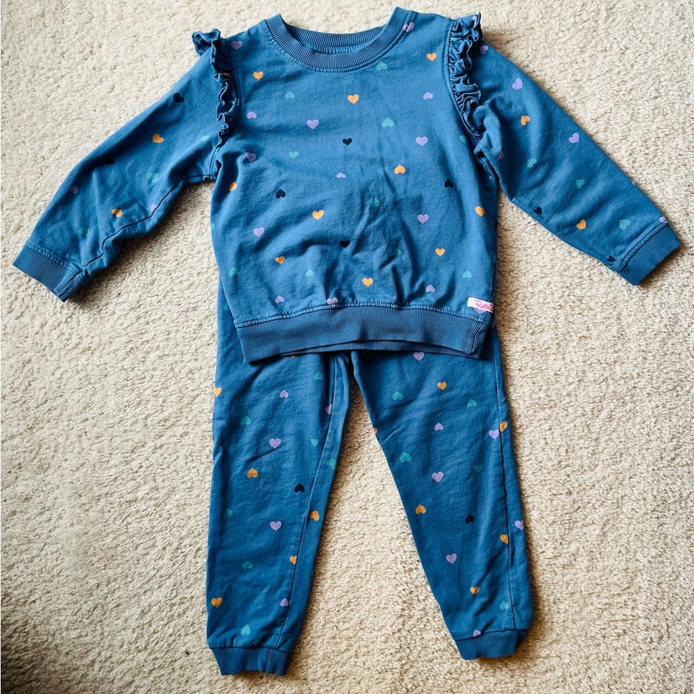 Ruffle Butts blue matching set